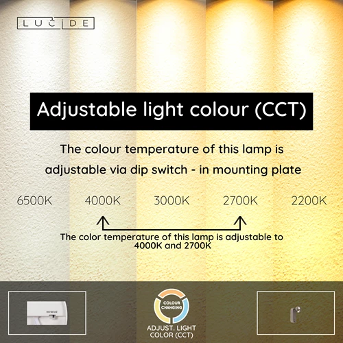 Lucide MONTANA - Wall light - LED - CCT - 1x6,3W 2700K/4000K - With USB charging point - Grey iron | Premium - USP